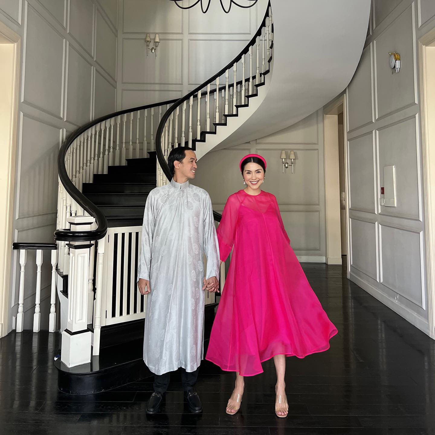 Thói quen áo dài Tết của Tăng Thanh Hà và Louis nguyễn khiến ai cũng muốn ' xin vía ' - Ảnh 5.