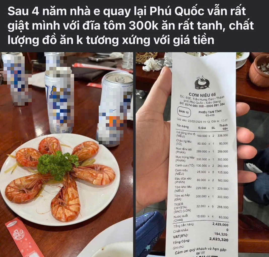 Mạng xã hội tranh luận về dĩa tôm 300 . 000 Đồng ở Phú Quốc dịp Tết 2026 - Ảnh 1.
