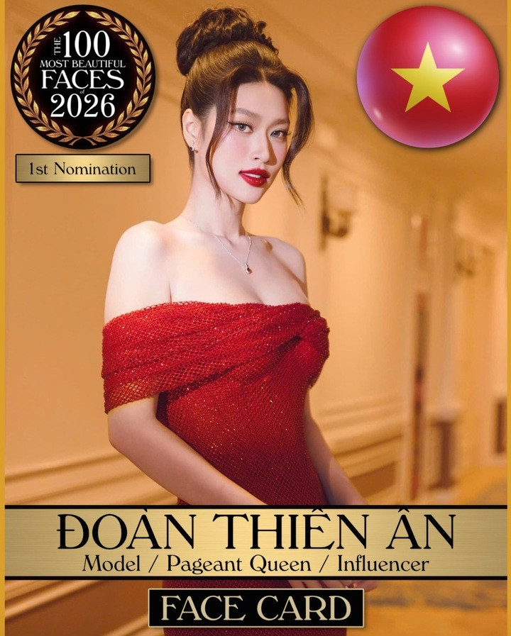 Đoàn Thiên Ân lọt đề cử Top 100 gương mặt đẹp nhất thế giới.