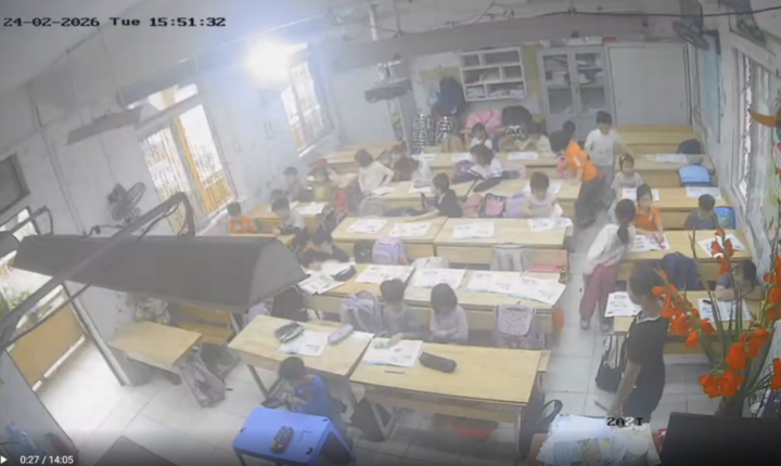 Hình ảnh lớp học hôm diễn ra vụ việc.