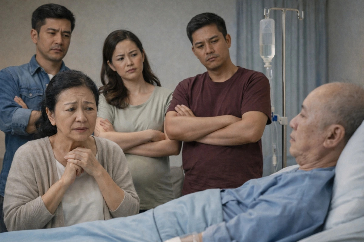 chong cu ngoai tinh lien tuc, 3 con tu choi gop 1 ty cuu bo ung thu giai doan cuoi hinh anh 1