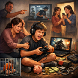 bat luc vi em trai nghien game hinh anh 1