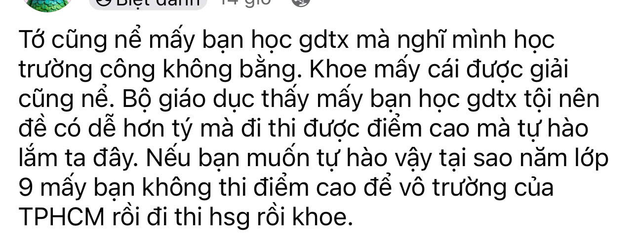 Ý kiến kết quả học sinh giỏi GDTX, bài đăng lập tức bị phản gắt từ cộng đồng mạng - Ảnh 1.
