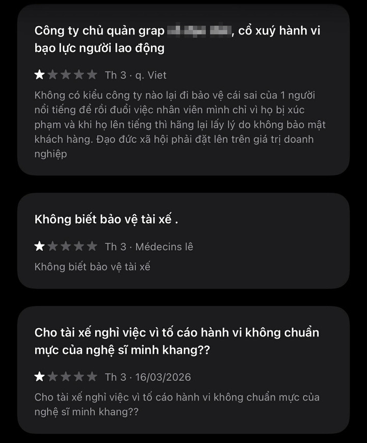 Grab nhận 'bão' 1 sao sau vụ khoá tài khoản tài xế bị nhạc sĩ Minh Khang dọa dẫm - 3