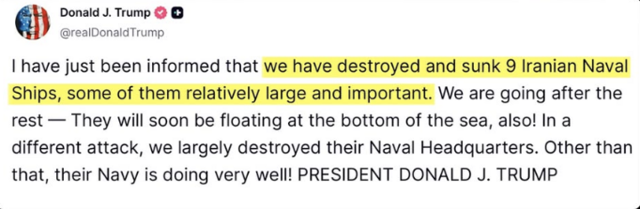 Nội dung bài viết do Tổng thống Donald Trump đăng tải.