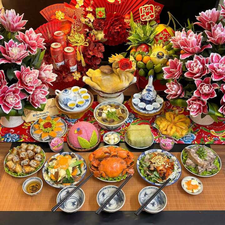 Vì sao nói 'cúng cả năm không bằng rằm tháng Giêng'?插图1 Gợi ý mâm cỗ mặn cúng rằm tháng Giêng. (Ảnh: Thu Huong Vu)