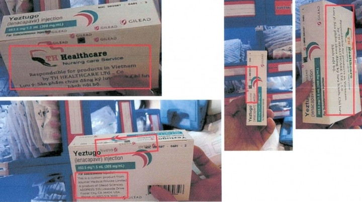 Sản phẩm bị cảnh báo có tên thuốc tiêm YEZTUGO (lenacapavir) injection 463,5 µg/1,5 mL (309 mg/mL), chưa được cấp phép lưu hành tại Việt Nam. (Ảnh: DAV)