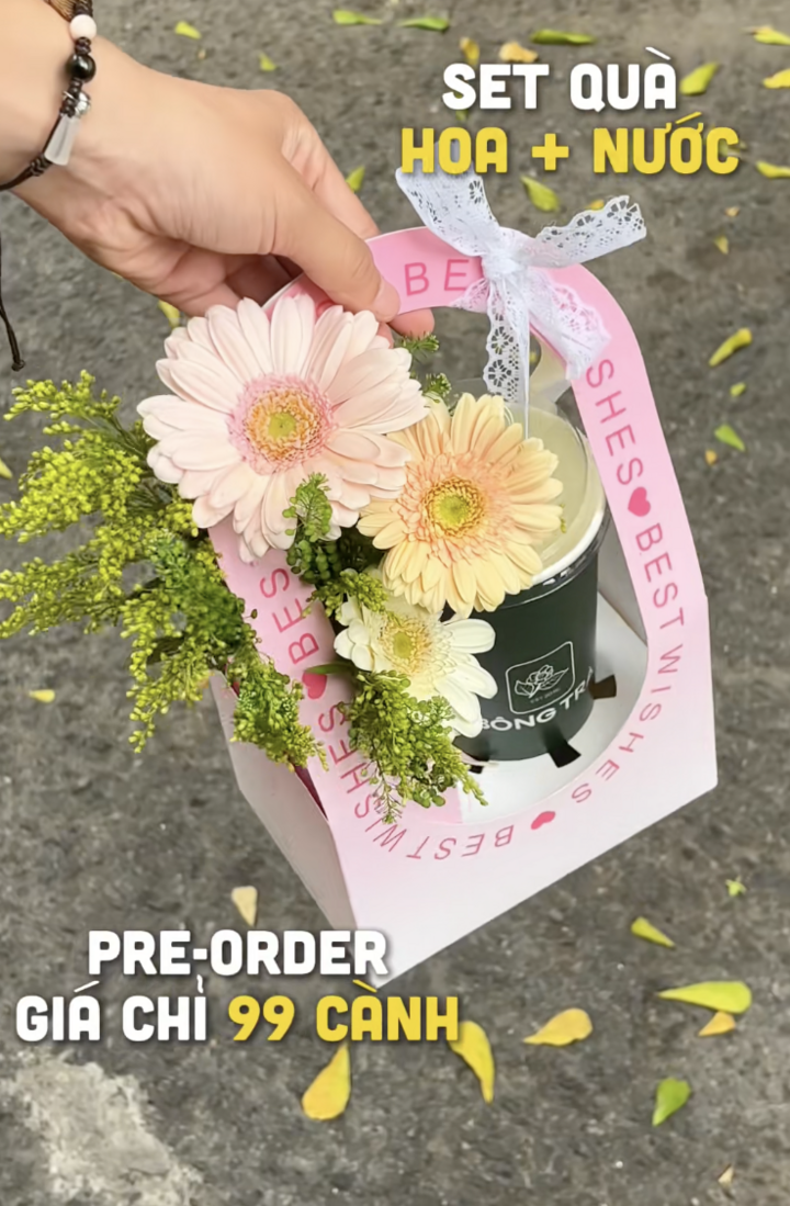 Đây là set quà 8/3 nổi bật đang được chia sẻ rộng rãi trên TikTok. (Ảnh: @bongtrasince2016)