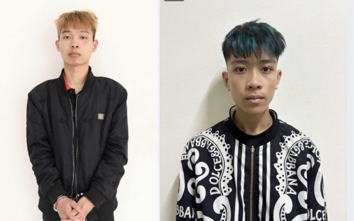 Nguyễn Thành Công và Phạm Hồng Sơn tại cơ quan công an.