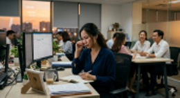 met moi khi phai cham mat nguoi yeu cu noi cong so moi ngay hinh anh 1