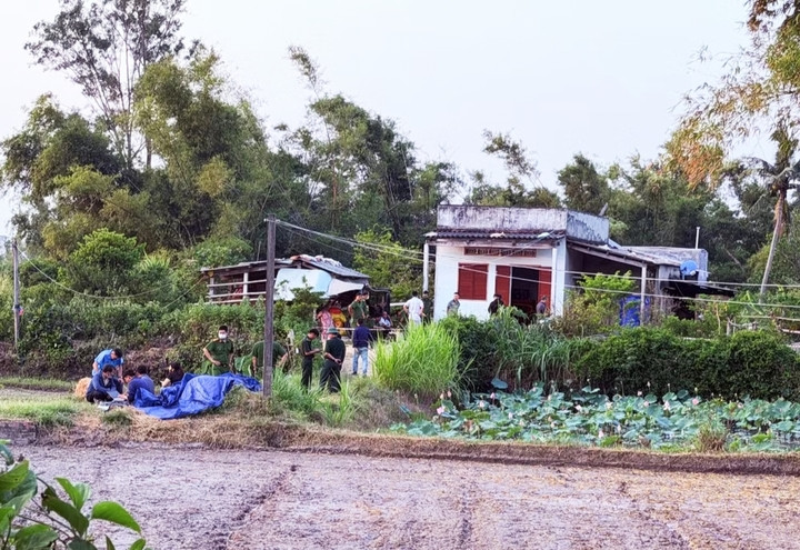 Căn nhà nơi phát hiện 4 nạn nhân tử vong ở xã Cát Tiến tỉnh Gia Lai. Ảnh: Nguyễn Chơn