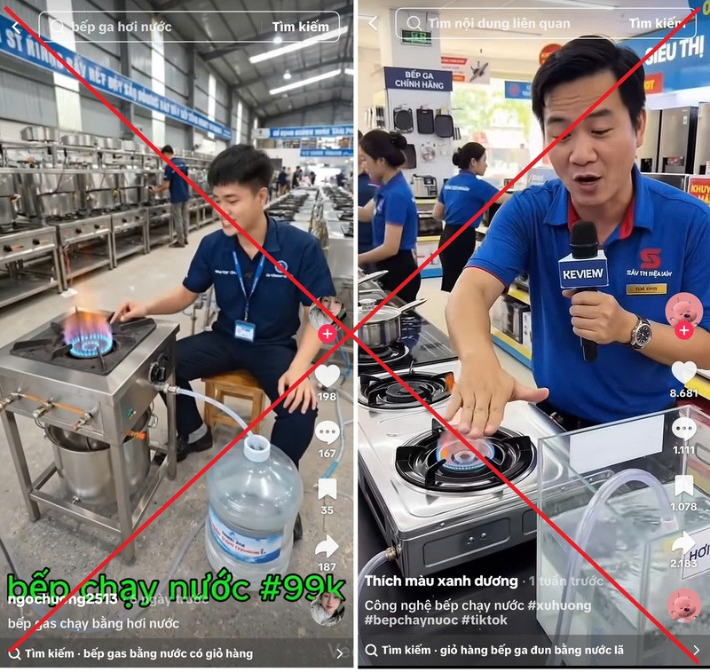 Video “bếp gas chạy bằng nước” lan truyền mạnh nhưng thực chất chỉ là sản phẩm AI, cho thấy chiêu quảng cáo ảo đang gia tăng trên mạng xã hội.