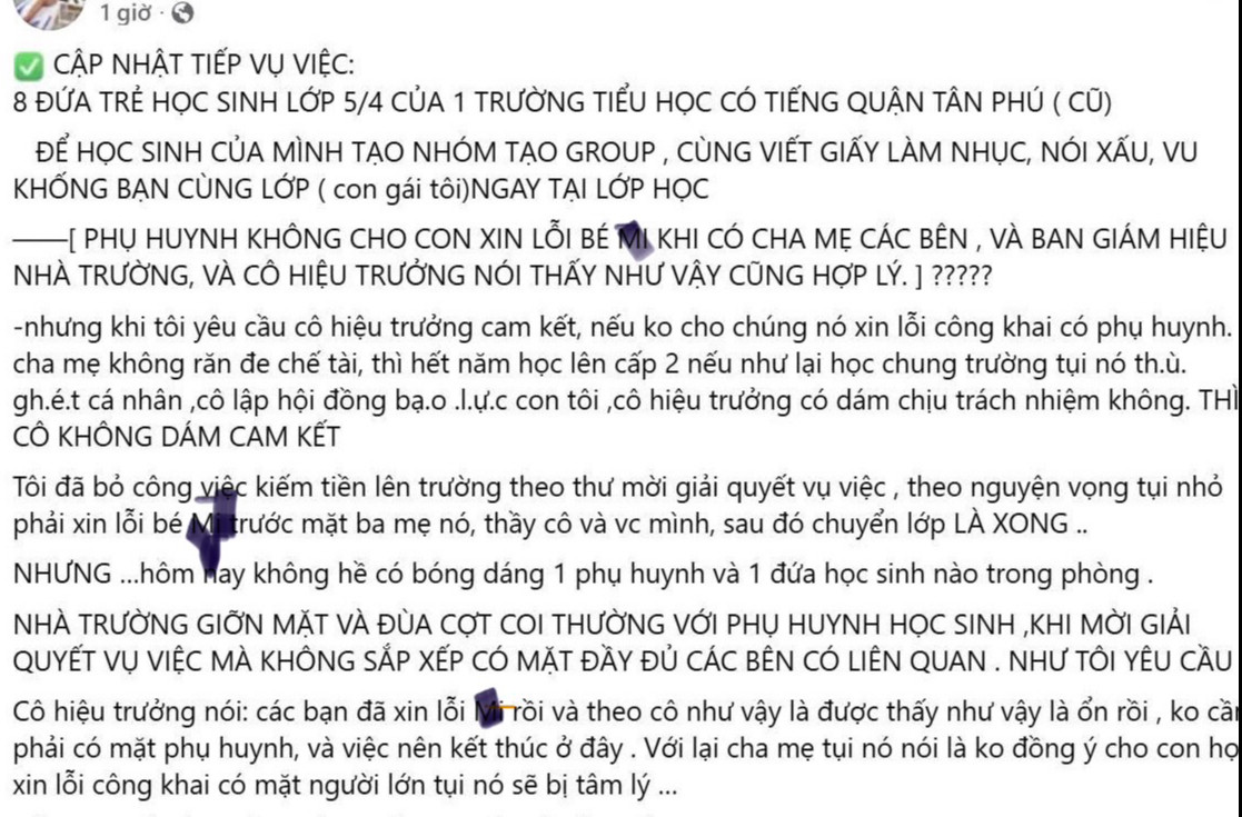 8 học sinh tiểu học lập nhóm nói xấu, vu khống bạn cùng lớp: Nhà trường báo cáo gì? - Ảnh 2.