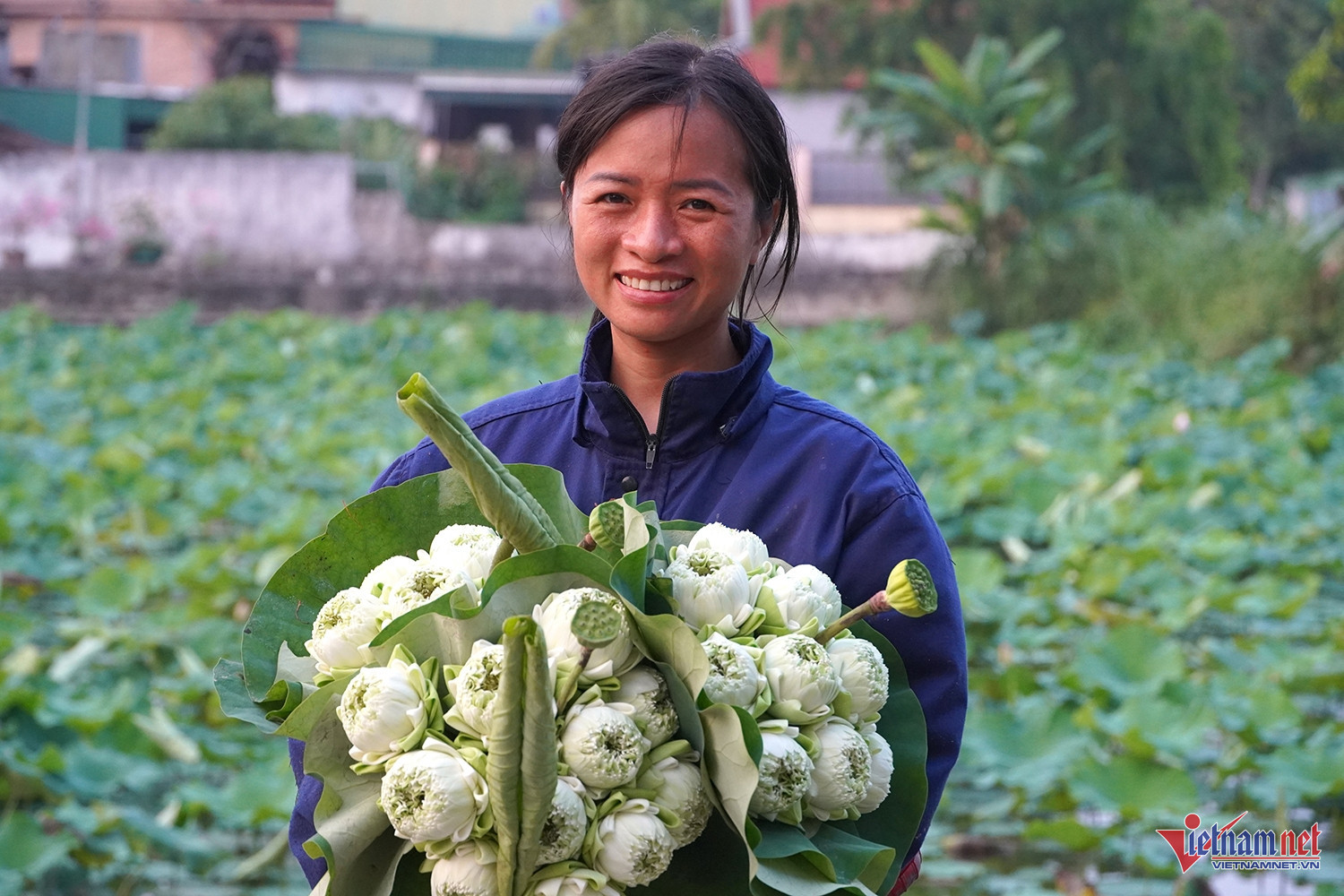 Chị Thế mong những ao sen của gia đình sẽ tạo cảnh quan bắt mắt cho du khách khi về quê Bác