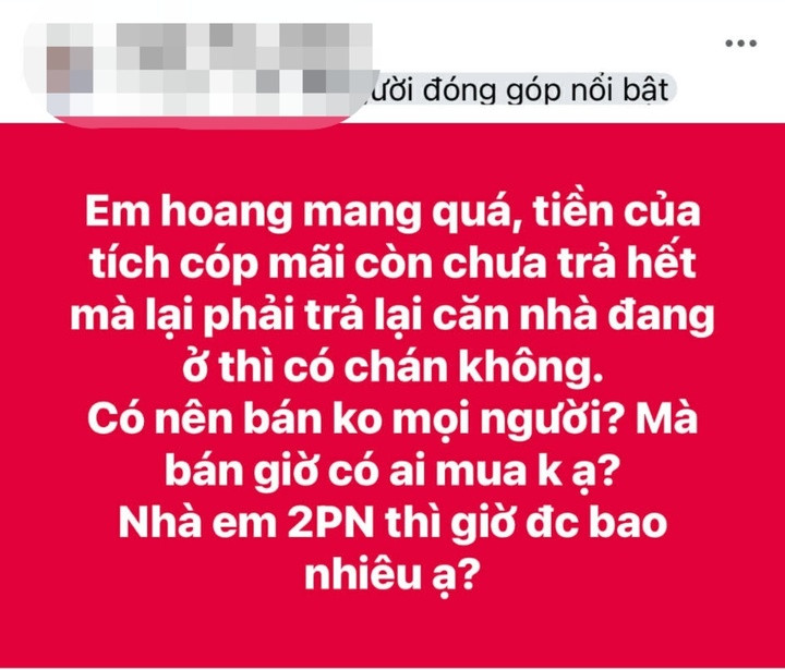 Nhiều cư dân Linh Đàm có ý định bán nhà để hạn chế thiệt hại. (Ảnh: Facebook)
