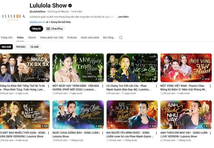 Kênh Youtube của Lululola show có hơn 300 nghìn người theo dõi.