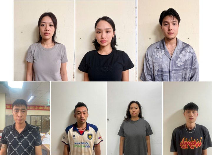 Các đối tượng trong vụ Tổ chức sử dụng trái phép chất ma túy xảy ra tại khu vực bãi tắm Tùng Thu (Đặc khu Cát Hải).