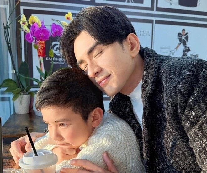 Đan Trường bên con trai duy nhất.