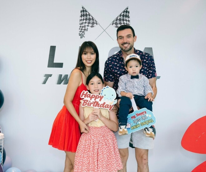 Gia đình Hà Anh tổ chức sinh nhật cho con trai Luca.