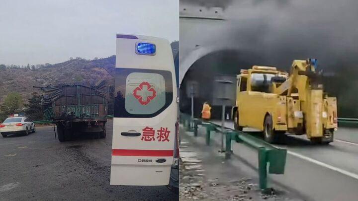 Nguyên nhân vụ tai nạn là do hai xe đi sau đâm vào đuôi xe tải đi trước dẫn đến hỏa hoạn.
