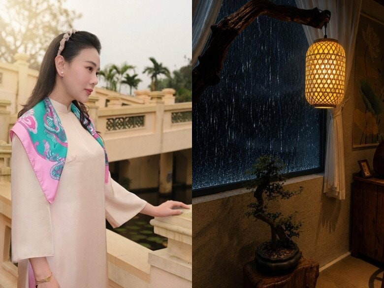 Diễn viên Phương Oanh đăng tải hình ảnh đầy suy tư trong một chiều mưa.