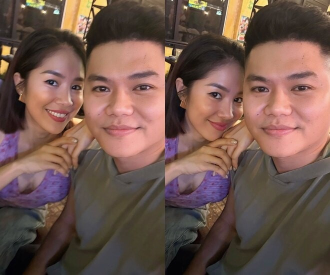 Diễn viên Lê Phương xuất hiện trẻ trung bên ông xã Trung Kiên.
