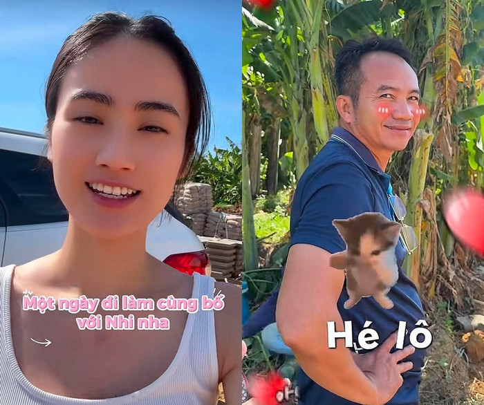 Hoa hậu Ý Nhi chia sẻ khoảnh khắc đời thường bên bố khi cô về quê.