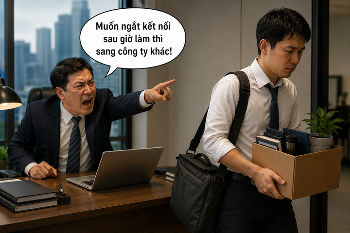 Nhiều người sếp coi nhân viên không nhận tin nhắn ngoài giờ là vô trách nhiệm. (Ảnh minh họa: AI)