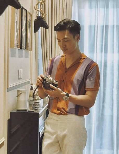Mạnh Trường và con trai bé Bon