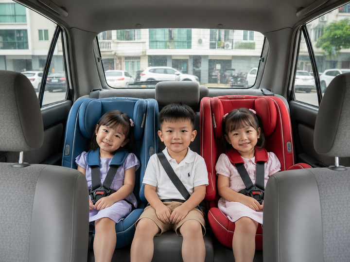 Nhiều phụ huynh bối rối khi lắp ghế an toàn cho trẻ mà chưa được hướng dẫn hay khuyến cáo cụ thể. (Ảnh minh họa: AI)