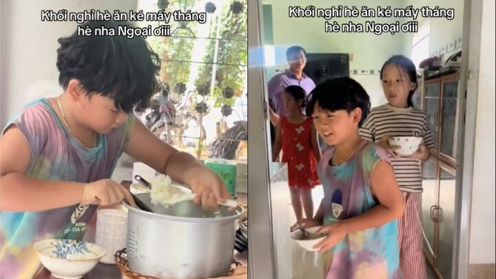 Dân mạng nhận xét cơm quê của ông bà là buffet đầu đời ngon nhất. (Ảnh chụp màn hình)