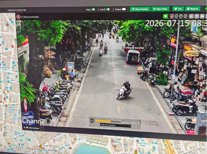 Camera AI ghi nhận các vi phạm về trật tự an toàn giao thông. (Ảnh: Công an TP Hà Nội)
