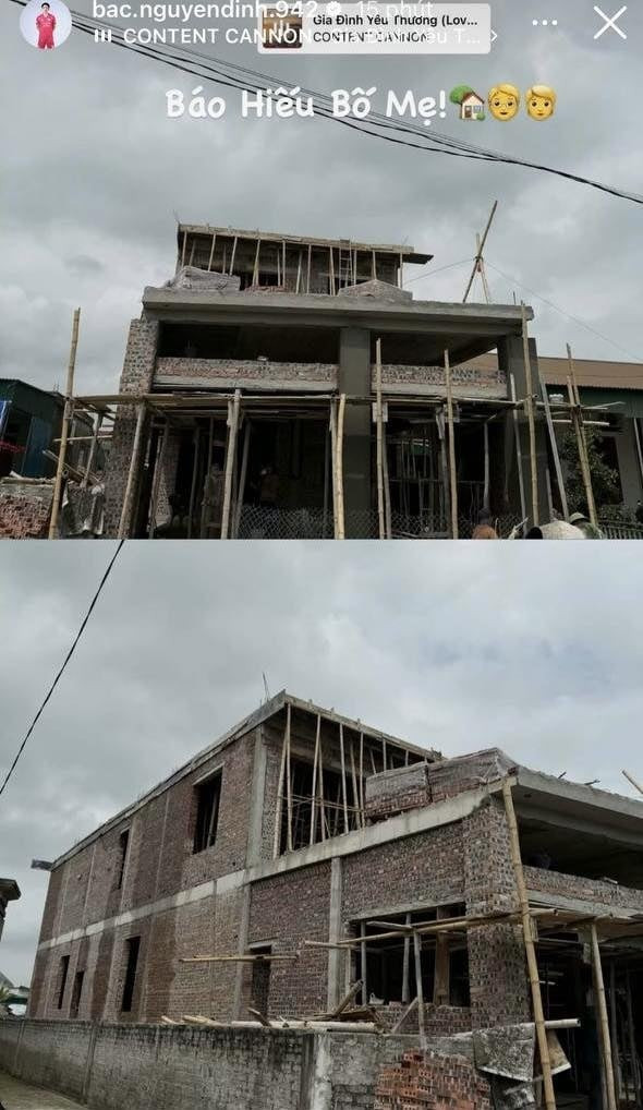 Đình Bắc tiếp tục hé lộ hình ảnh ngôi nhà xây báo hiếu bố mẹ ở Nghệ An, một chi tiết cho thấy ngày dọn vào ở đã rất gần插图1 3-1784621214.jpg