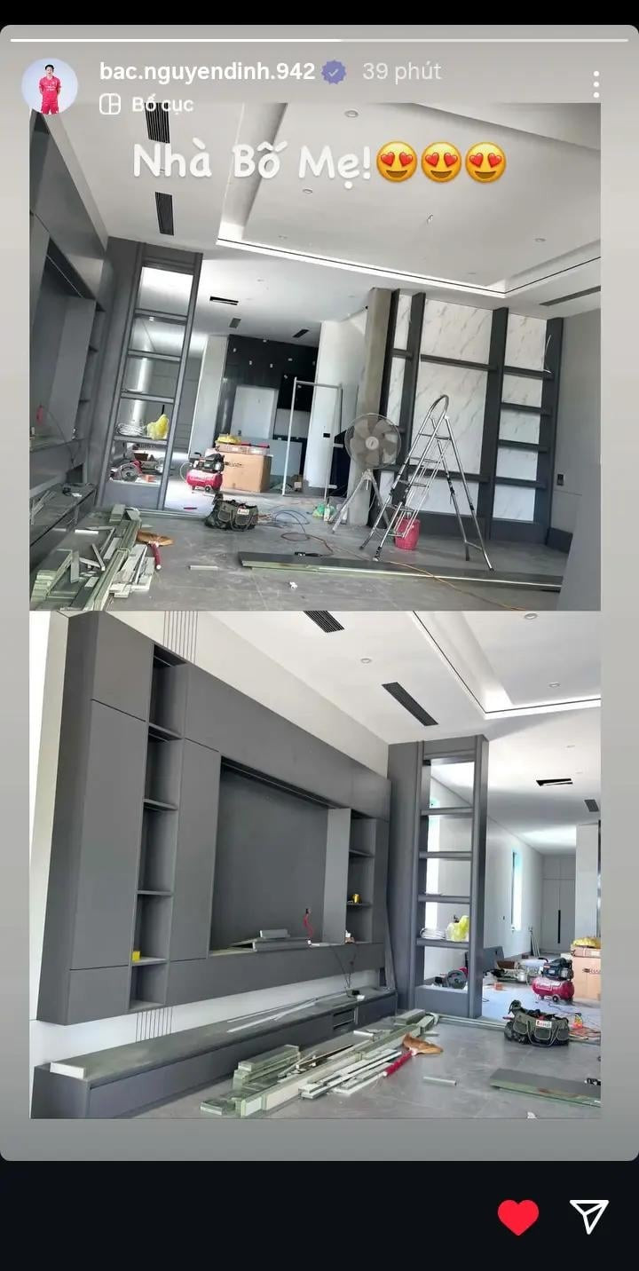 Đình Bắc tiếp tục hé lộ hình ảnh ngôi nhà xây báo hiếu bố mẹ ở Nghệ An, một chi tiết cho thấy ngày dọn vào ở đã rất gần插图 2-1784621214.jpg