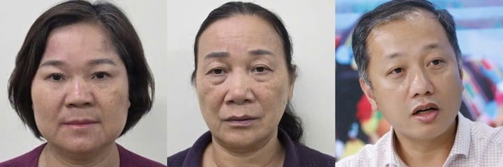 Từ trái qua: Nguyễn Thị Hà, Bế Thị Thu Hiền, Nguyễn Quang Hiếu. (Ảnh: Bộ Công an)