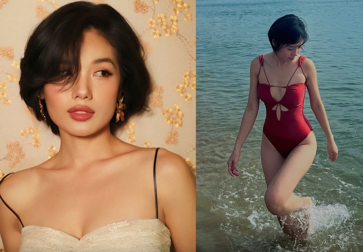 Dù chiều cao chỉ khoảng 1m62, song cô vẫn ghi điểm nhờ vóc dáng cân đối. Gương mặt thanh tú với các đường nét cân đối, nụ cười rạng rỡ giúp Trâm Anh gần như “không có góc chết” trước ống kính.