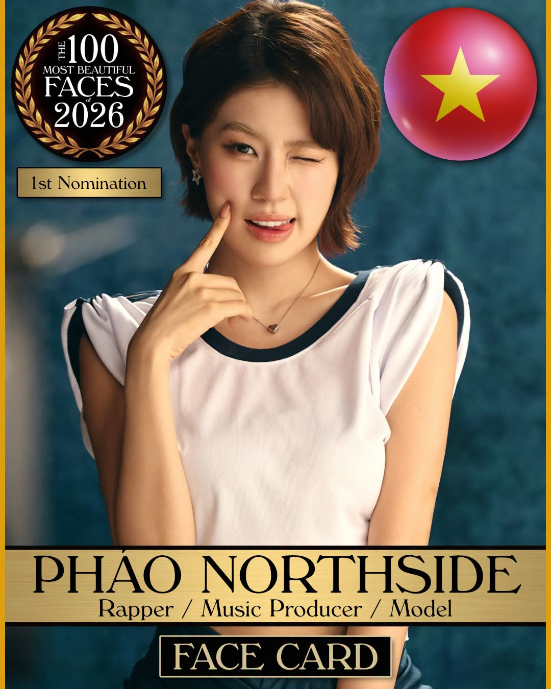 Pháo vừa&nbsp;được đề cử vào Top 100 Gương Mặt Đẹp Nhất Thế Giới của TC Candler bình chọn