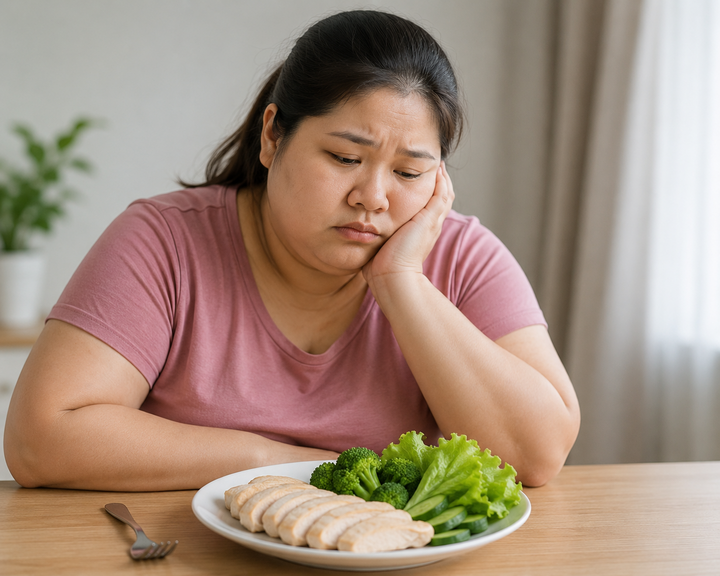 Chỉ ăn ức gà và rau xanh là cách giảm cân cực đoan, khó hiệu quả lâu dài.