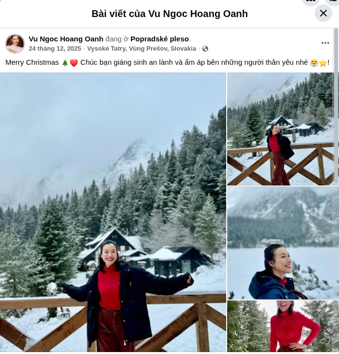 Sau màn công khai ở Mỹ Đình, loạt “hint” cũ của Hoàng Oanh và Lê Giang Patrik bất ngờ được đào lại插图3 Hoàng Oanh đi Slovakia - quê Lê Giang Patrik vào cuối năm 2025 (Ảnh chụp màn hình)