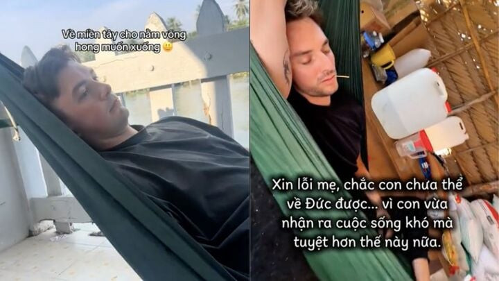Nhiều du khách lúc đầu còn e ngại sợ võng không vừa nhưng khi nằm lên thì êm ái vô cùng.