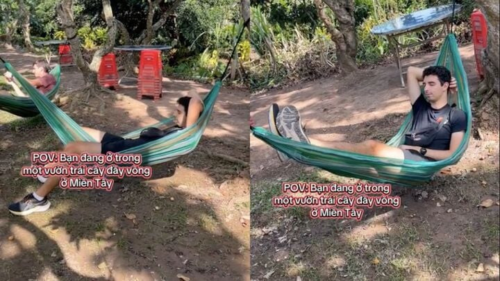 Khách Tây mê mệt, đua nhau khỏe trải nghiệm nằm võng ngủ trưa ở miền Tây - 1