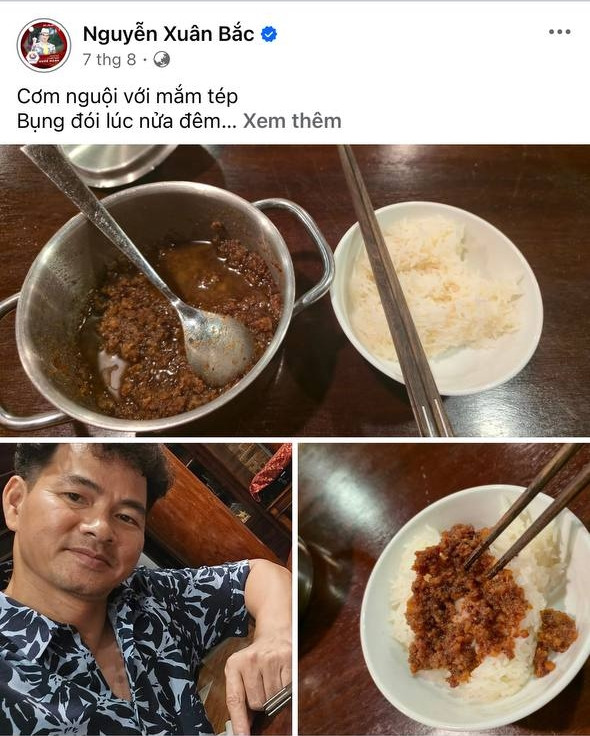 Cục trưởng Xuân Bắc thường chia sẻ những bữa ăn đơn giản lúc đêm muộn