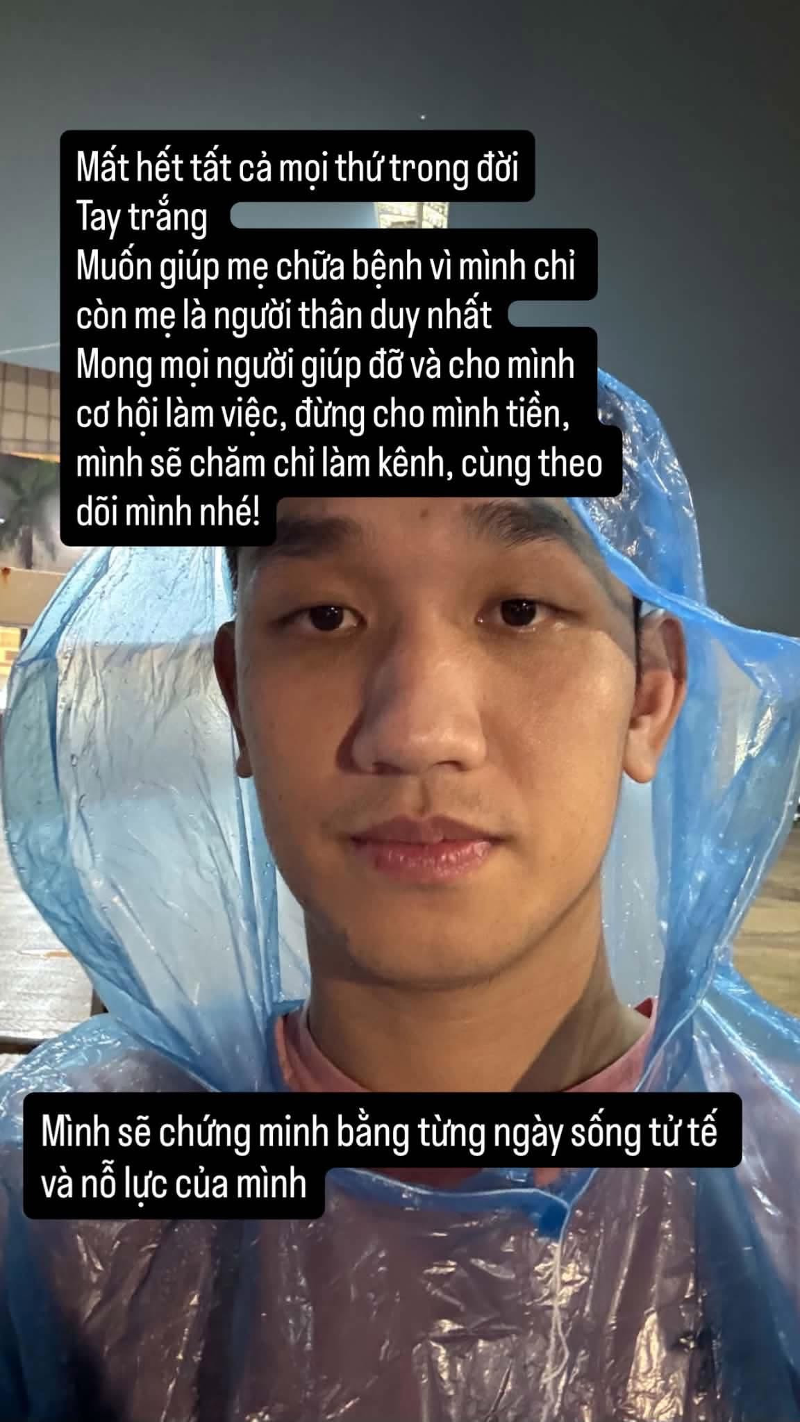 Trọng Đại chia sẻ muốn làm lại cuộc đời (Ảnh: FBNV)