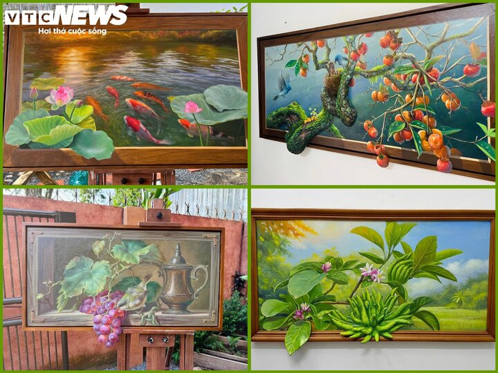 Chàng trai 'hô biến' đất sét, mùn cưa thành tranh 3D sống động như thật插图1 Các loại hoa, trái quen thuộc được anh Lý Tấn tạo khối nổi, tái hiện từ hình dáng, màu sắc đến những chi tiết nhỏ trên bề mặt.