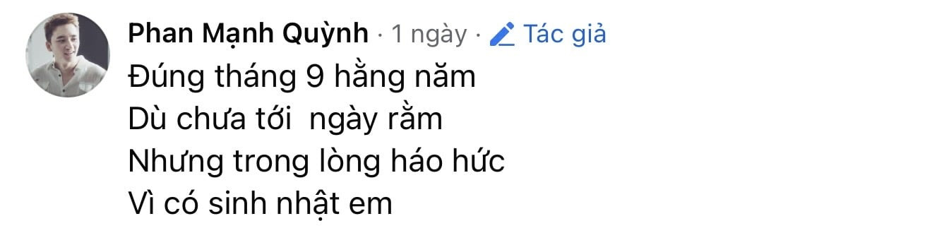 Phan Mạnh Quỳnh “múa bút” làm thơ sinh nhật vợ, có gì mà fan cười “ngất”?插图1
