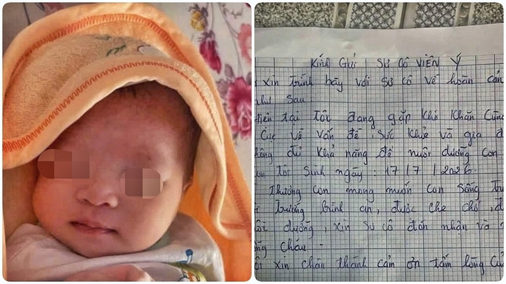 Bé gái khoảng 20 ngày tuổi đặt trong thùng giấy cùng một lá thư tay bị bỏ rơi trước cổng tịnh thất Pháp Hải (xã Cát Tiến, tỉnh Gia Lai). (Ảnh: UBND xã Cát Tiến)